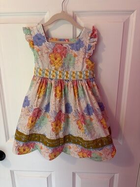 Matilda Jane Multicolor Floral Dress with Yellow and Blue Accents